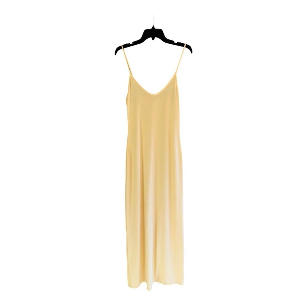 Popular 21  Midi Maxi Dress Sleeveless Butter Yellow V-Neck Soft Stretch Large